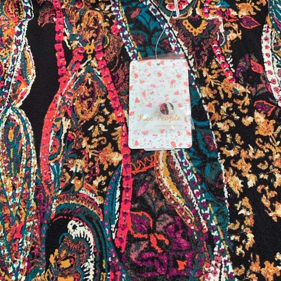 Free People NWT Mock Neck Paisley Mini Dress, Med - Picture 7 of 12